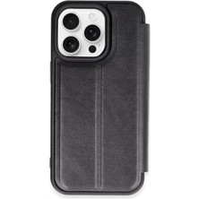 Svoria Store Mey Ithalat®   iPhone 15 Pro Max Kılıf Flip Cover - Siyah