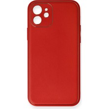 Svoria Store Mey Ithalat®   iPhone 12 Mini Kılıf Coco Deri Silikon Kapak - Kırmızı