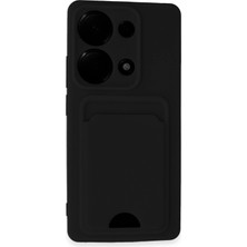 Svoria Store Mey Ithalat®   Redmi Note 13 Pro 4g Kılıf Kelvin Kartvizitli Silikon - Siyah
