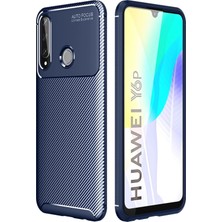 Svoria Store Mey Ithalat®  Huawei Y6P Kılıf Auto Focus Karbon Kapak - Lacivert