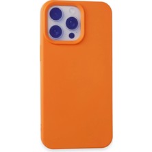 Svoria Store Mey Ithalat®   iPhone 15 Pro Max Kılıf Nano Içi Kadife Silikon - Turuncu