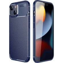 Svoria Store Mey Ithalat®   iPhone 14 Kılıf Auto Focus Karbon Kapak - Lacivert