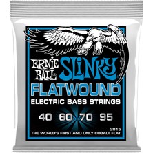 Ernie Ball Extra Slinky Flatwound Elektrik Bas Telleri, Ölçü 40-95