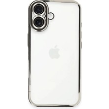 Svoria Store Mey Ithalat®   iPhone 16 Kılıf  Lensli Silikon - Gümüş