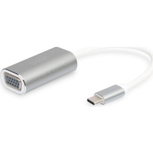 Digitus DA-70837 USB Type-C 1080P VGA Adaptörü Alüminyum Gövde, 20 cm Kablo Uzunluğu Yonga Seti: Vl1
