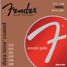 Fender 880XL Coated 80/20 Bronze Takım Tel Akustik Gitar Teli 010-048