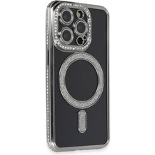 Svoria Store Mey Ithalat®   iPhone 14 Pro Max Kılıf Joke Simli Magneticsafe Kılıf - Gri
