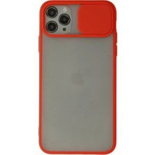 Svoria Store Mey Ithalat®   iPhone 11 Pro Kılıf Palm Buzlu Kamera Sürgülü Silikon - Kırmızı
