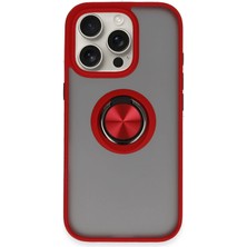 Svoria Store Mey Ithalat®   iPhone 16 Pro Max Kılıf Montreal Yüzüklü Silikon Kapak - Kırmızı