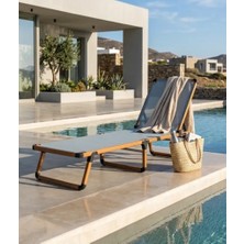 Missidea Alüminyum Katlanır ve Taşınır Şezlong Teak+Jeans
