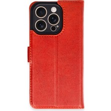 Svoria Store Mey Ithalat®   iPhone 16 Pro Kılıf Trend S Plus Kapaklı Kılıf - Kırmızı