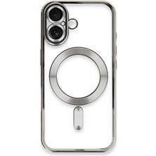 Svoria Store Mey Ithalat®   iPhone 16 Kılıf Kross Magneticsafe Kapak - Gümüş