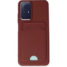 Svoria Store Mey Ithalat®   Redmi Note 12S Kılıf Kelvin Kartvizitli Silikon - Bordo
