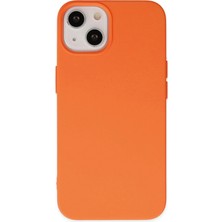Svoria Store Mey Ithalat®   iPhone 14 Plus Kılıf Nano Içi Kadife Silikon - Turuncu