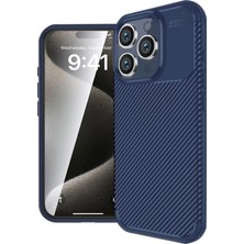 Svoria Store Mey Ithalat®   iPhone 16 Pro Kılıf Auto Focus Karbon Kapak - Lacivert