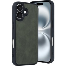Svoria Store Mey Ithalat®   iPhone 16 Kılıf Aras Deri Kapak - Koyu Yeşil