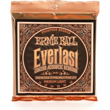 Ernie Ball Everlast Orta Hafif Kaplamalı Fosfor Bronz Akustik Gitar Telleri, Ölçü 12-54