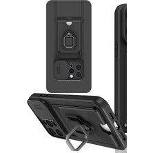 Svoria Store Mey Ithalat®   iPhone 15 Pro Kılıf Zuma Kartvizitli Yüzüklü Silikon - Siyah