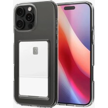 Mey Ithalat®   iPhone 16 Pro Kılıf Kart Şeffaf Silikon - Şeffaf