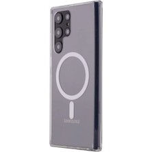 Mey Ithalat®  Samsung Galaxy S22 Ultra Kılıf Magneticsafe Şeffaf Silikon - Şeffaf