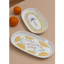 The Mia Italian Summer Oval Servis Tabağı 2li 23 cm