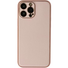 Mey Ithalat®   iPhone 13 Pro Kılıf Coco Deri Silikon Kapak - Pudra