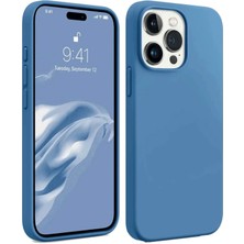Mey Ithalat®   iPhone 15 Pro Max Kılıf First Silikon - Mavi