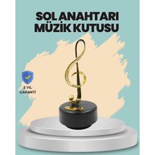 Mey Ithalat® Altın Nota Sol Anahtarı Müzik Box Döner Mekanizmalı Hediyelik