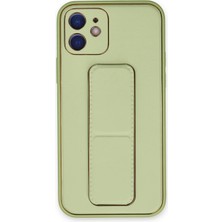 Mey Ithalat®   iPhone 12 Kılıf Coco Deri Standlı Kapak - Su Yeşili