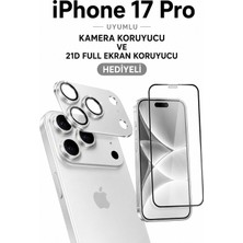AHK Tekno Iphone 17 Pro Taşli Kamera Koruyucu+ Ekran Koruyucu- Beyaz