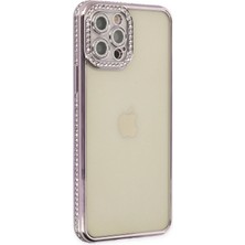 Mey Ithalat®   iPhone 12 Pro Kılıf Joke Taşlı Silikon - Mor
