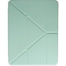Mey Ithalat®   iPad Pro 12.9 (2021) Kılıf Kalemlikli Mars Tablet Kılıfı - Açık Yeşil