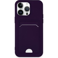 Mey Ithalat®   iPhone 14 Pro Kılıf Kelvin Kartvizitli Silikon - Derin Mor