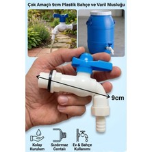 Neler Geldi Neler Plastik Bilyali Bahce Musluğu 1/2 Küresel Aç Kapa Musluk Başlığı Bidon Musluğu Pvc Musluk 9cm