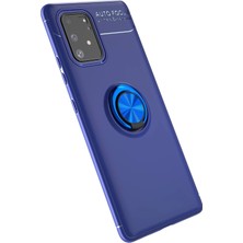 Mey Ithalat®  Samsung Galaxy A91 / S10 Lite Kılıf Range Yüzüklü Silikon - Mavi