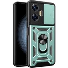 Mey Ithalat®  Realme C55 Kılıf Pars Lens Yüzüklü Silikon - Yeşil