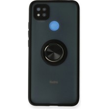 Mey Ithalat®   Redmi 9c Kılıf Montreal Yüzüklü Silikon Kapak - Siyah