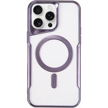 Mey Ithalat®   iPhone 16 Pro Max Kılıf Boyi Magsafe Silikon Kapak - Derin Mor