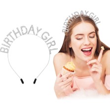 Mey Ithalat® Kristal Taşlı Gümüş Birthday Girl Yazılı Doğum Günü Parti Tacı 19X11CM