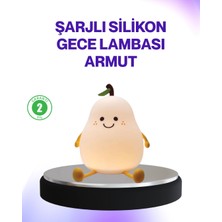 Mey Ithalat® Şarjlı Armut Masa Lambası Renk Değiştiren LED Gece Işığı