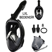 Reidan Lxl Beden Dalış Maskesi Ekipmanları 360 Derece Full Face Dalış Maskesi  Buğu Önleyici Yüzme Gözlüğü Şnorkel