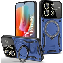 Mey Ithalat®   Redmi Note 13 Pro 4g Kılıf Joy Lens Standlı Kapak - Lacivert