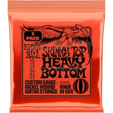 Ernie Ball Skinny Top Heavy Bottom Slinky Nickel Wound Electric Guitar Strings 3 Pack - 10-52 Gauge