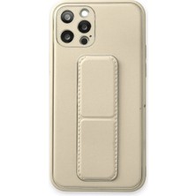 Mey Ithalat®   iPhone 12 Pro Kılıf Coco Deri Standlı Kapak - Beyaz