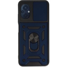 Mey Ithalat®   Poco M5 Kılıf Pars Lens Yüzüklü Silikon - Lacivert