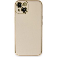 Mey Ithalat®   iPhone 14 Plus Kılıf Coco Deri Silikon Kapak - Gold