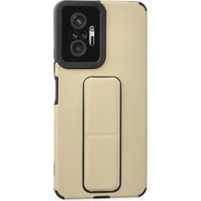 Mey Ithalat®   Redmi Note 10 Pro Kılıf Mega Standlı Silikon - Gold