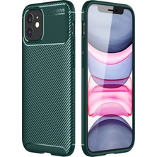 Mey Ithalat®   iPhone 12 Mini Kılıf Auto Focus Karbon Kapak - Yeşil