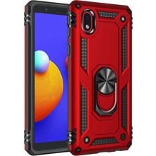 Mey Ithalat®  Samsung Galaxy A01 Core Kılıf Sofya Yüzüklü Silikon Kapak - Kırmızı