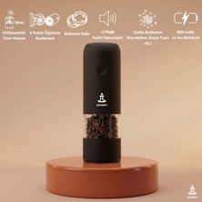 Pizen Windmill USB Şarjlı Otomatik Baharat Öğütücü LED Işıklı Ayarlanabilir Tuz Karabiber Değirmeni